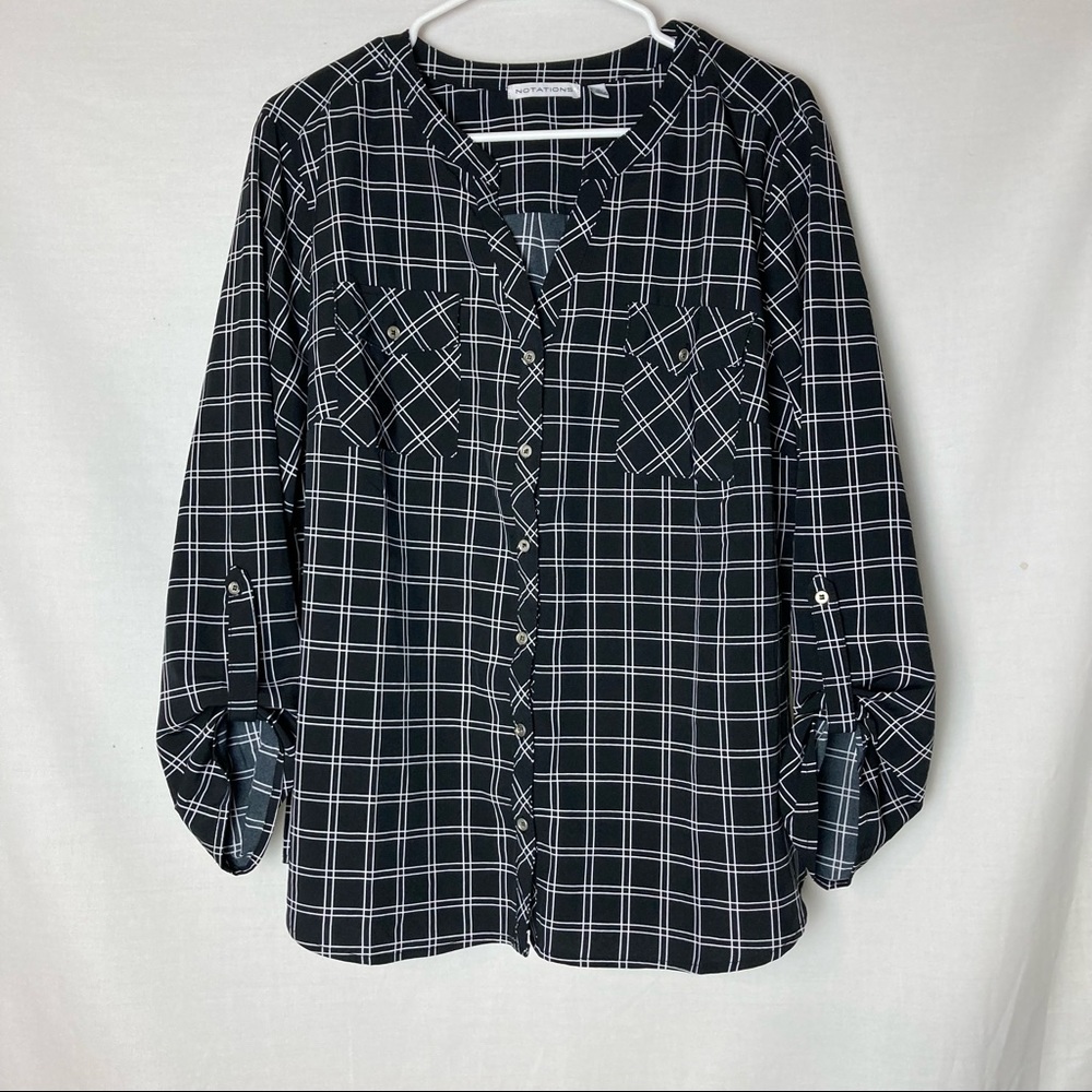 Notations Button Down Blouse C43